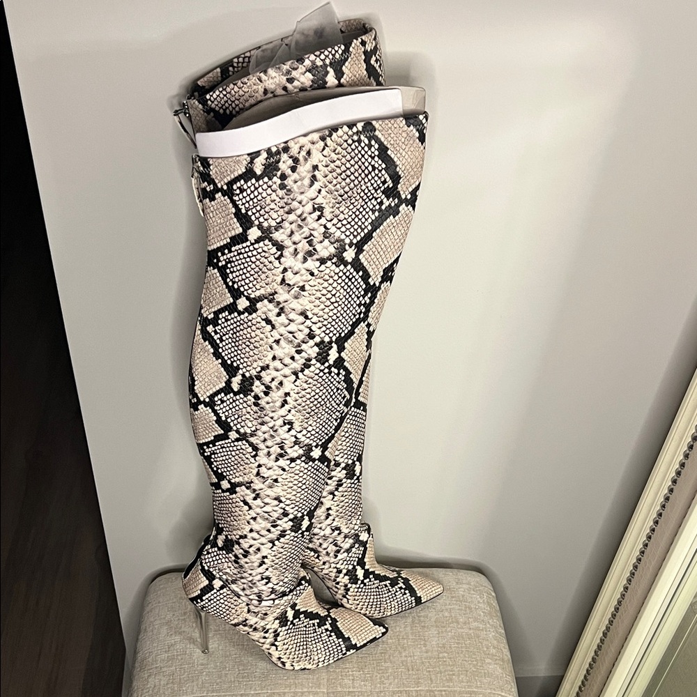Jennifer Lopez Snakeskin Over the Knee Boots